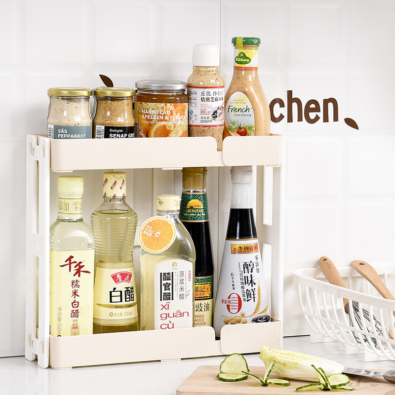 Wholesale two-layer kitchen corner storage rack washstand organizing rack bathroom desktop storage rack storage rack