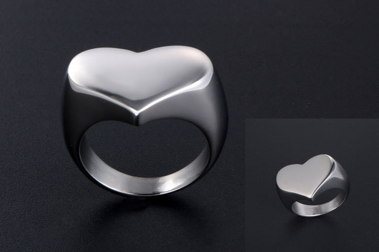 14g Weight Rings Classification 7, 8, 9 Ring Size 1 Piece Quantity Holiday, Daily Occasion Titanium Steel Material Customization Laser Engraving, Heart Shape Pattern All Seasons Season Unisex Gender Polishing Design Simple Style Style Simple Style Heart Shape Titanium Steel Polishing Rings 1