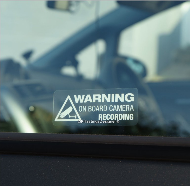 S025 WARNING ON BOARD CAMERA RECORDING监控汽车贴纸摄像头车贴