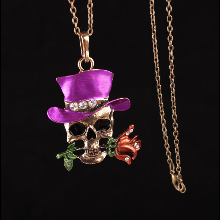 Punk Skull Alloy Women's Men's Pendant Necklace display picture 5