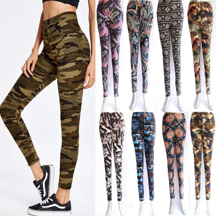 Amazon Spring Thin Milk Silk Printed Cropped Leggings Stretch Slim-Fit Pants Chubby Women's Large Size Trendy Amazon Spring Thin Milk Silk Printed Cropped Leggings Stretch Slim-Fit Pants Chubby Women's Large Size Trendy