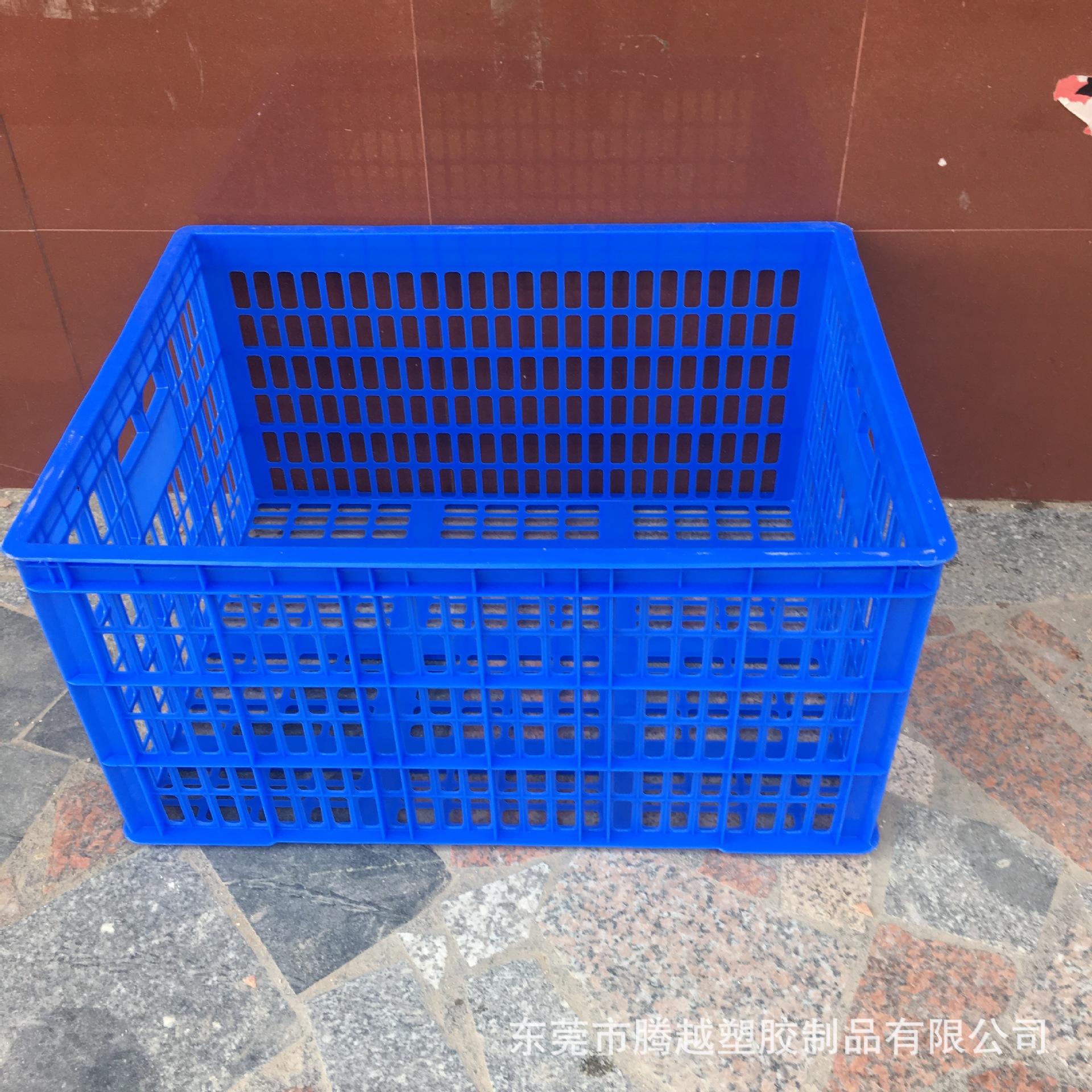 供应制衣厂塑料镂空胶箩 周转箩 蓝色塑料框 水果框塑胶箩