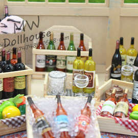 磁性冰箱贴红酒 52DOLLHOUSE 微食玩场景模型  迷你水果酒箱 Y112