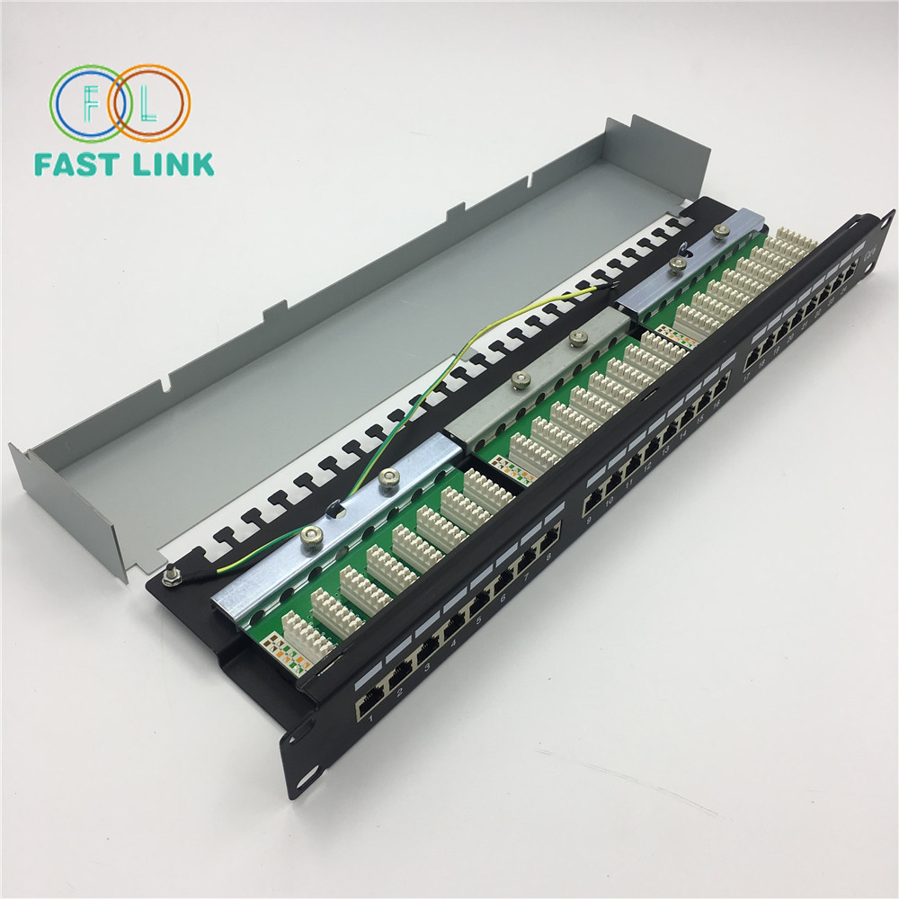 一体式24口网络配线架 带1U模块 屏蔽式 RJ45网络 RJ11架-阿里巴巴