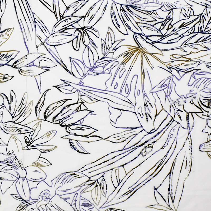 廠家直銷 雪紡數碼印花面料 75D高撚亂麻布料 春夏女裝連衣裙面料