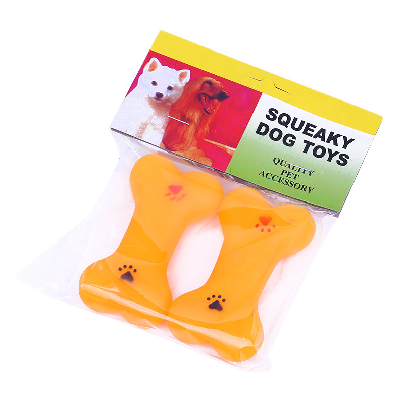 Fábrica al por mayor en stock juguete para mascotas hueso resistente a la mordedura molar sonido vinilo juguete peluche perro golden retriever juguete