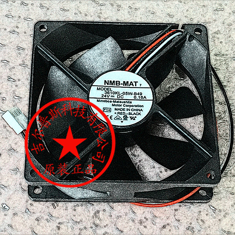 3610KL-05W-B49 24V 0.16A 92*92*25MM 三线 日本美蓓亚NMB风扇