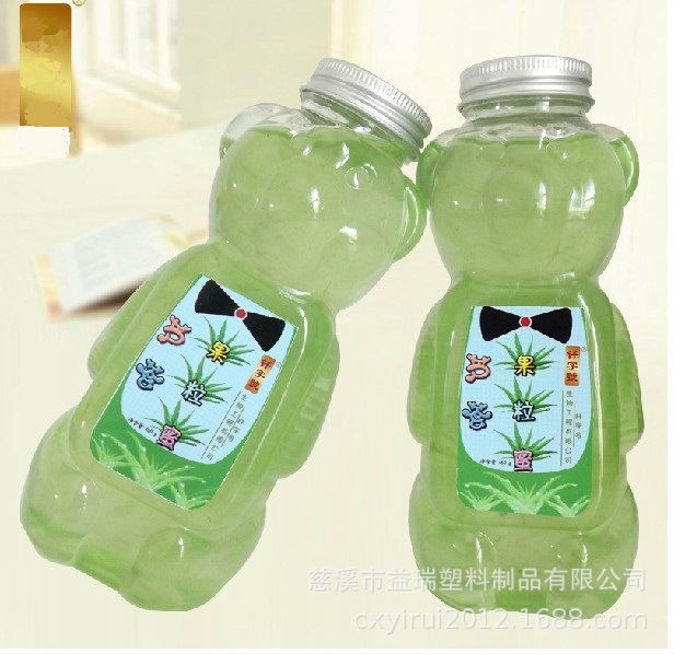240ml330ml350ml500ml铝盖小熊猫蜂蜜瓶 果汁瓶透明塑料瓶(LG006)