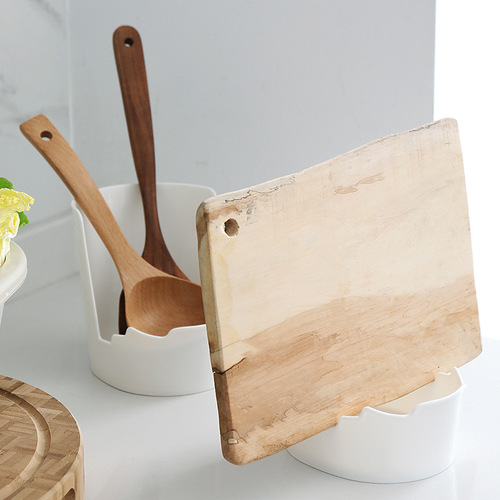 Kitchen countertop storage rack multi-functional plastic pot lid rack sitting pot lid chopping board spoon storage rack organization
