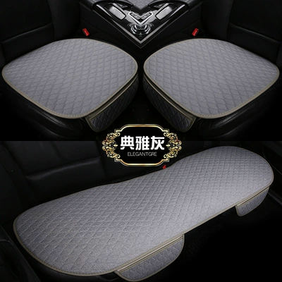 Seat cushion, seat cover | seat cover small three-linen - three-piece-elegant-gray