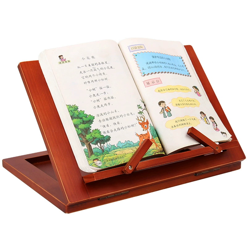 Настольная подставка для книг Reading Book Stand, сосновая деревянная регулируемая полка, держатель для планшета и книг 34×23.5×2.5 см