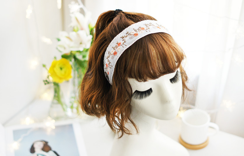 Fashion Ethnic Embroidery Lace Suede Floral Fabric Headband display picture 7