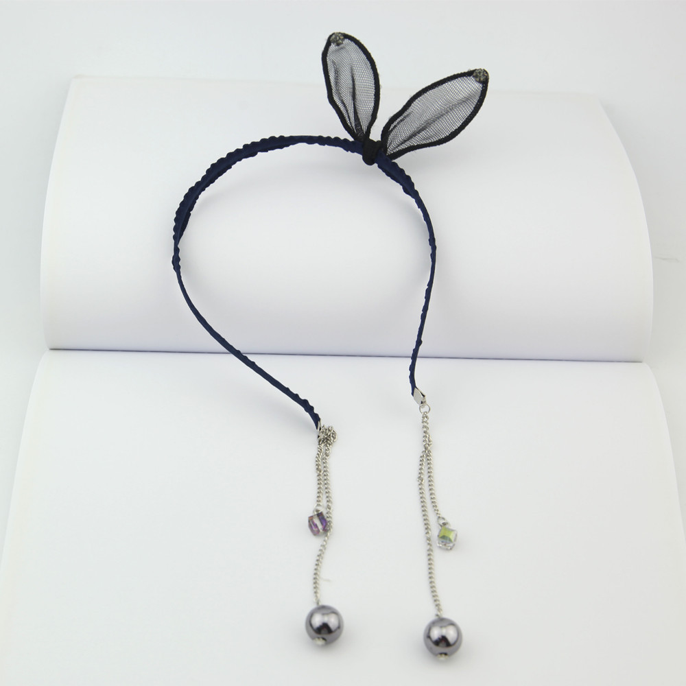 Einfache Spitze Hasenohren Niedlichen Bogen Haarband display picture 4