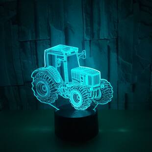 Tractor, colorful creative night light, atmospheric three dimensional table lamp, new collection, 3D, remote control, creative gift