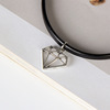 Metal diamond short necklace, retro universal choker, chain for key bag , wholesale