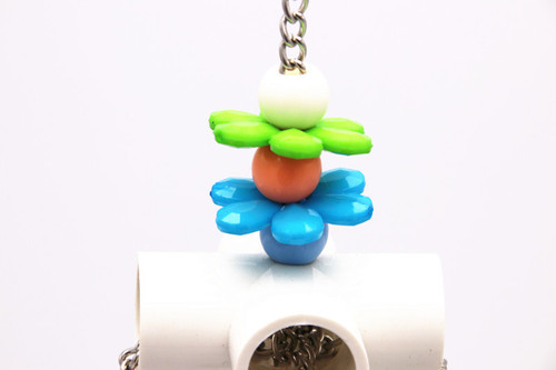 Parrot chewing toy, bird toy, four-corner stainless steel parrot chewing spoon string