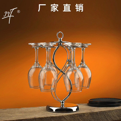 工厂直销创意欧式红酒杯架红酒架一件代发酒柜摆件铁艺红酒杯|ms