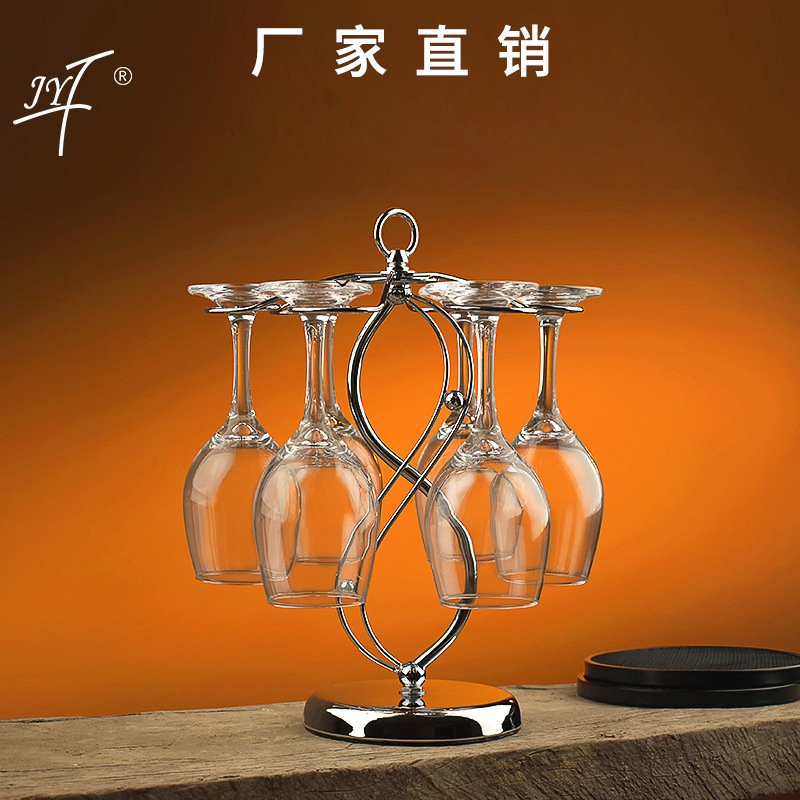 工厂直销创意欧式红酒杯架红酒架一件代发酒柜摆件铁艺红酒杯|ms