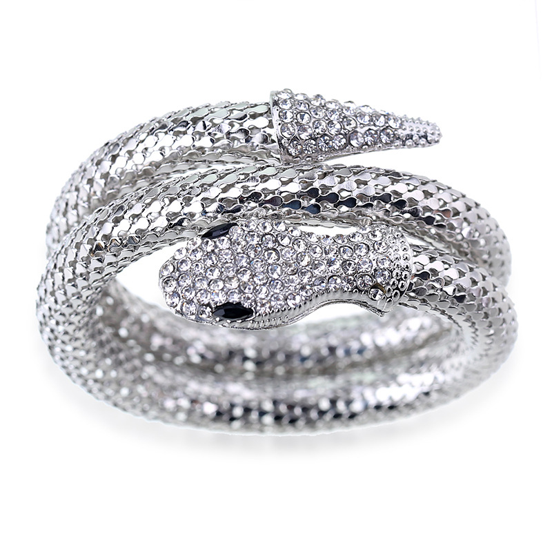 1 Piece Fashion Snake Alloy Inlay Artificial Diamond Womenu0027S Bangle