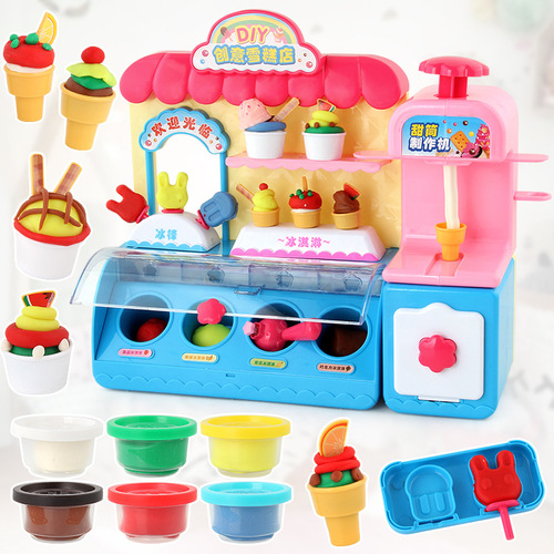 Dropshipping creative ice cream shop, colored mud ice cream machine, colored mud ice cream machine, handmade super light clay