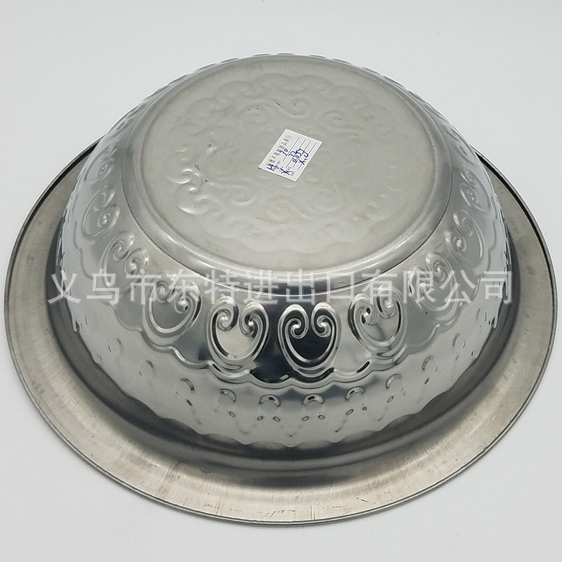 厂家直销不锈钢盖盆多功能压花盆外贸出口盖盆平盖大圆套盆详情图9