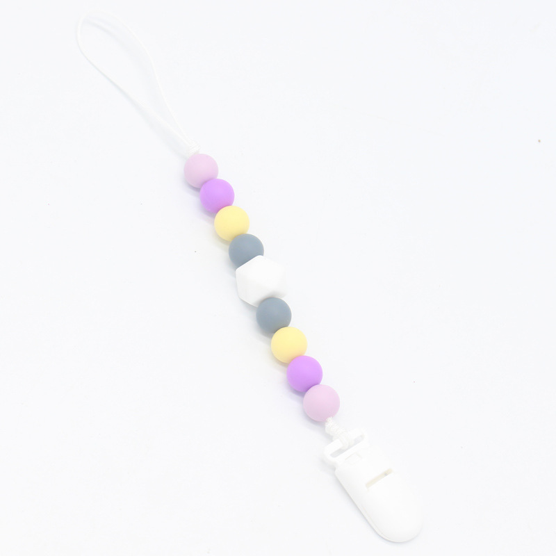 INS popular cadena de chupete suministros para bebés clip de chupete de silicona Amazon mordedor cadena anti-caída cinturón