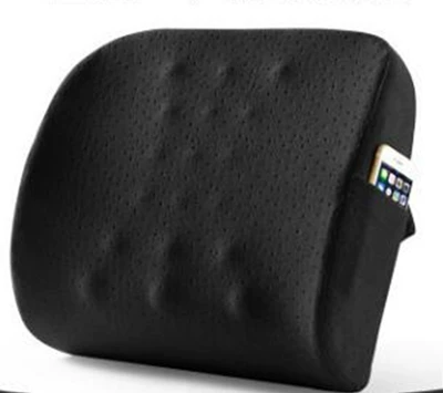 Memory Foam Car Lumbar Waist support - velvet-jacket-black-inner-core-403510cm