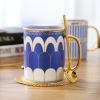 Ceramics, capacious cup with glass for beloved