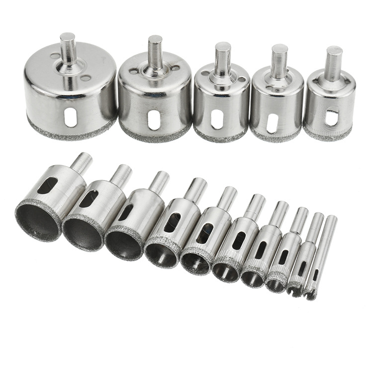 15-piece Set Of Glass Hole Opener Emery Ceramic Tile Opening Mirror Reaming Glass Drill Bit To Take Holes6-50 MM
