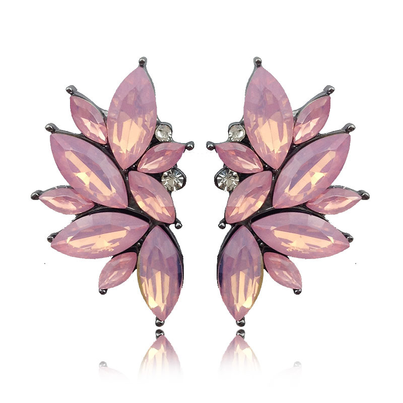 1 Pair Glam Geometric Alloy Inlay Artificial Crystal Resin Women's Drop Earrings display picture 6