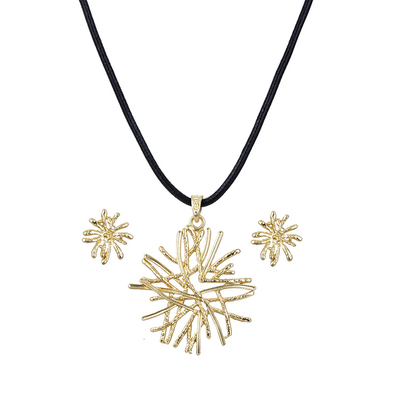 leather necklace and earrings
