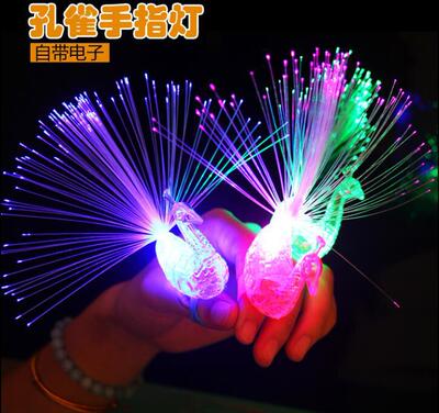 Best Sellers Light finger lights Peacock Fiber optic lights Children's Gifts Night market Source of goods Creative toys Stall