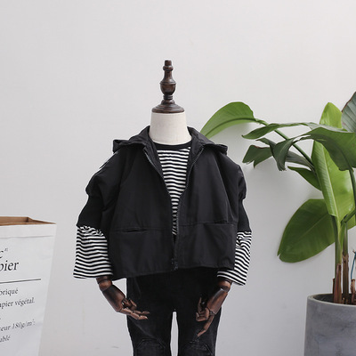 儿童时尚外套风衣连帽2018秋季新款儿童上衣牛仔套装中小童小孩潮|ms