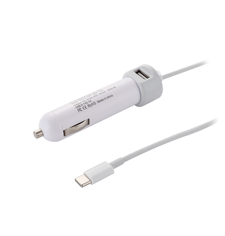 Factory Direct PD car charger 36W with cable fast charging round notebook power adapter car USB charger