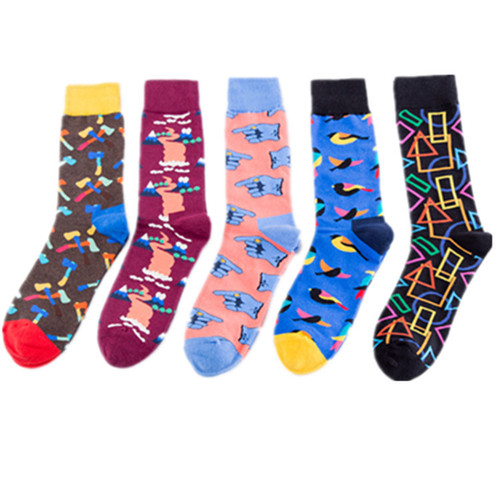 Cross-border autumn and winter new fashion socks street skateboard socks casual colorful finger socks wholesale