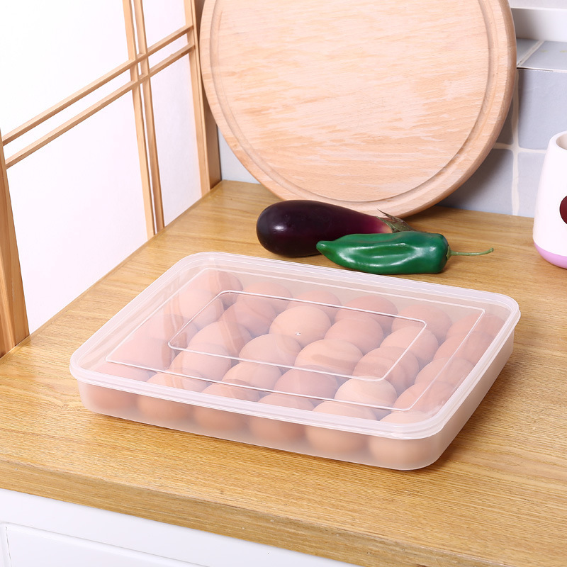 塑料30格鸡蛋盒冰箱食物收纳盒子保鲜速冻鸡蛋托鸭蛋塑料蛋格可叠|ms