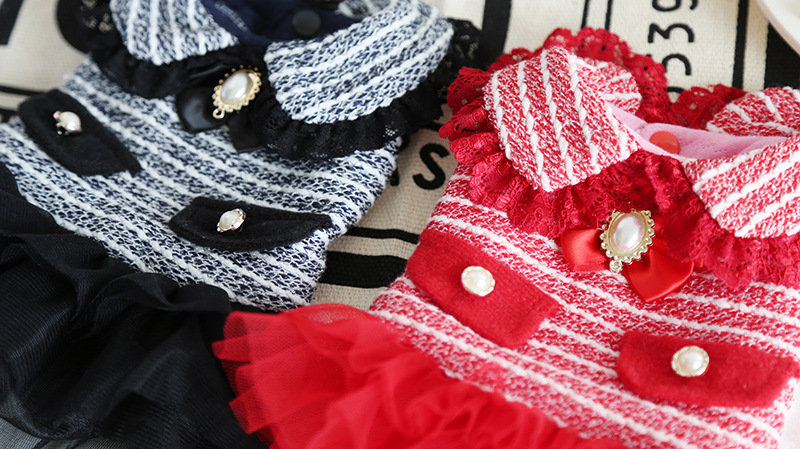 名媛条纹纱纱裙