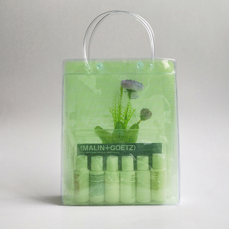 【PVC手提袋】有色透明手提包PVC塑料手提袋 PVC服装拉链袋可制作