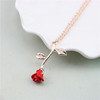 Fashionable three dimensional red necklace, pendant, chain for St. Valentine's Day, European style, three colors