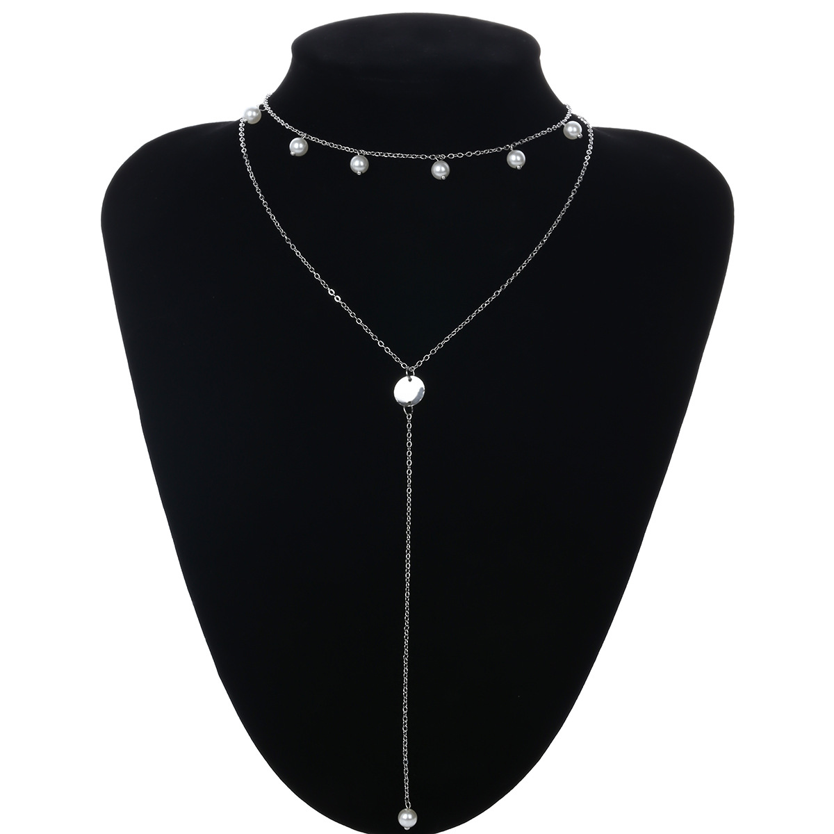 Plastic Fashion Geometric necklace(Golden) NHXR2387-Golden
