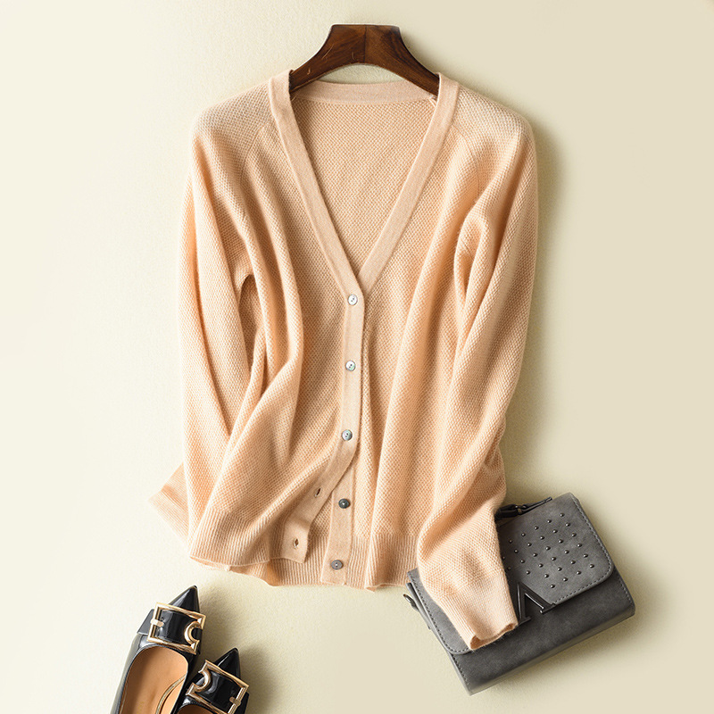 fashion new pattern Women's wear Solid Pineapple needle Cashmere Cardigan Simplicity Cardigan Primer coat