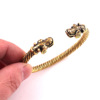 You can change the size and not break the dog's head ancient gold steel wire opening animal bracelet