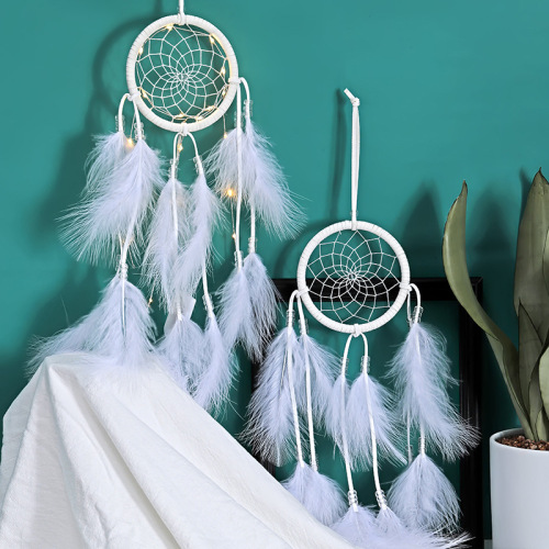 White Dreamcatcher Wind Chime Car Accessory Ornament Net Home Decor Gift MZSZ005