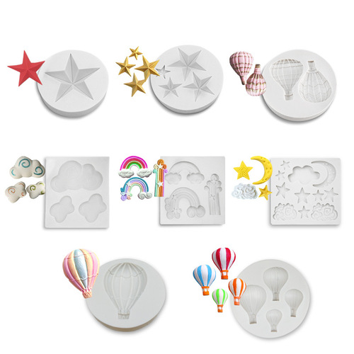 Sanxin Moon Silicone Mold Star Hot Air Balloon Chocolate Cake Fondant Decoration DIY Creative Baking Tools