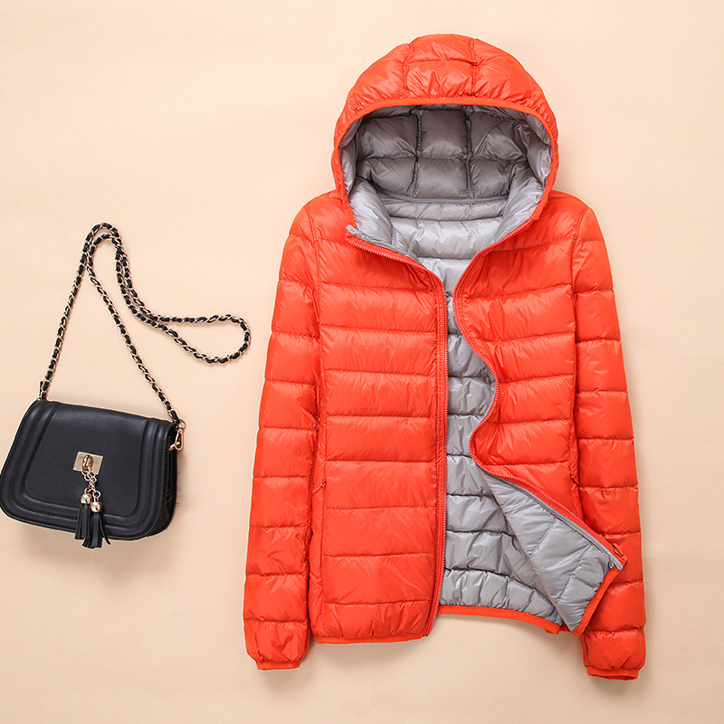 Double face Down Jackets Light and thin have cash less than that is registered in the accounts Self cultivation coat Large fashion Wear both sides Thin section Hooded One piece On behalf of