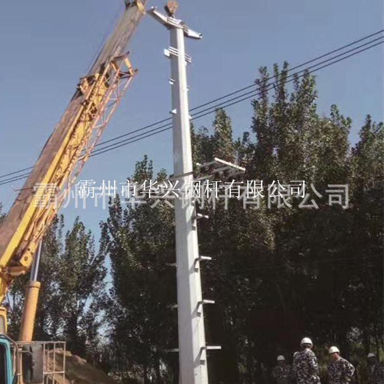 甘肃电力钢杆 10KV钢管杆 单回路输电钢杆 高压钢管塔打桩