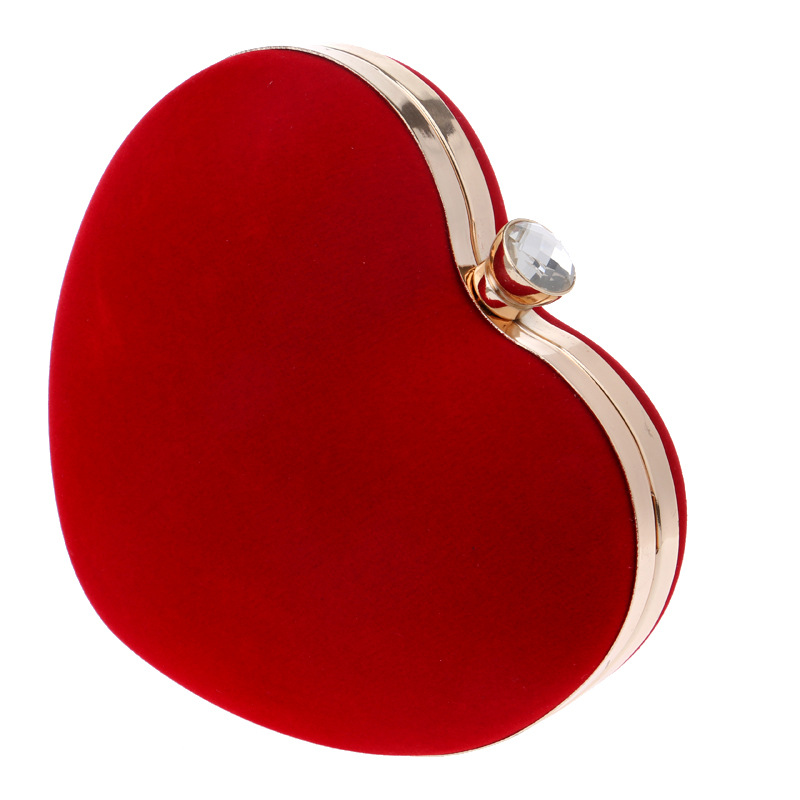 Hot Heart-shaped Handbag Lady Fashion Makeup Bag Evening  Bag Clutch Bag display picture 8
