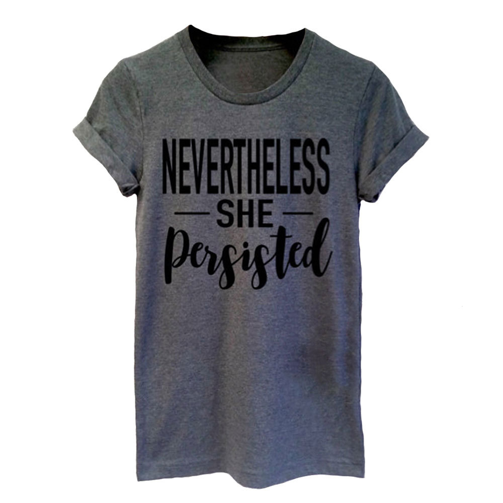 Womens Casual Short Sleeve T Shirt Simple Letter Print Round Neck Comfortable Fit Wholesale Available