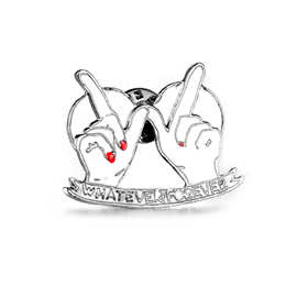 厂家直销欧美时尚新款wish饰品滴油whatever forvevr手指胸针批发