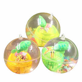 发光带绳弹力球6.5CM闪光水晶球闪光儿童玩具地摊货源10元店热卖